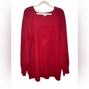 Terra & Sky Red and‎ Black Marled Crew Neck Sweater size 2X